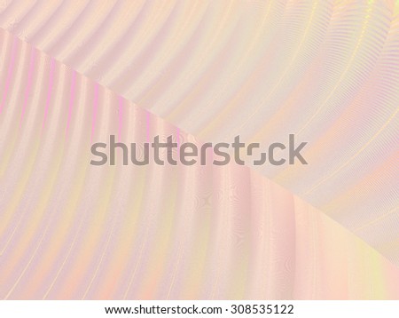 Delicate pink, peach and cream abstract striped / curved fern design on white background