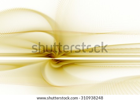Intricate yellow / orange / mustard  abstract wave / horizon design on white background
