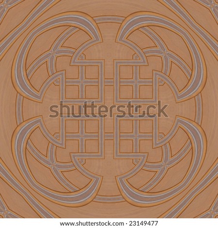 Detailed wooden design featuring squares, crosses and curves (tile able)