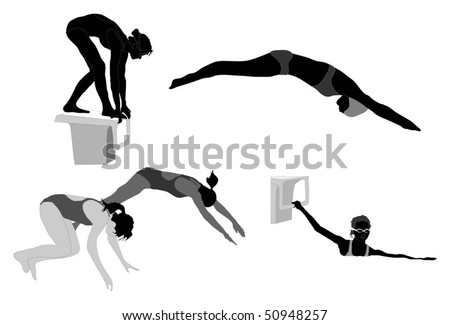 Swimmer Silhouette Vector