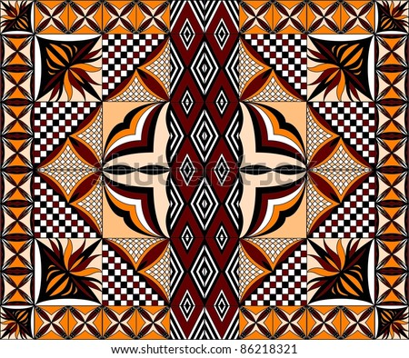 stock vector Samoan Siapo Pattern Quilt