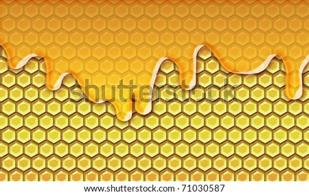 honey dripping over a honeycomb