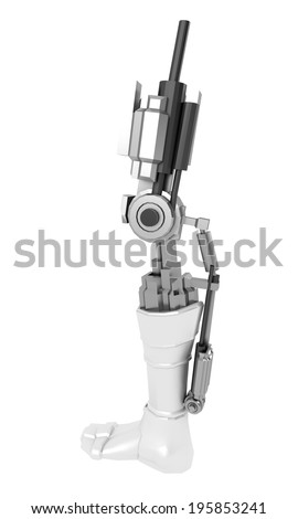 Strong stylish futuristic robot arm prosthesis Plastic brawny cyber leg Strong stylish futuristic robot arm prosthesis Plastic brawny cyber leg