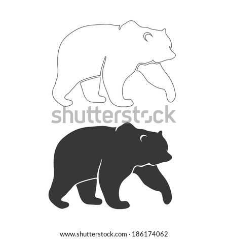BEAR outline and silhouette vector BEAR outline and silhouette vector