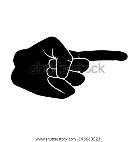 Finger Pointing Symbol (Hand With Pointing Finger, Pointing Finger Sign