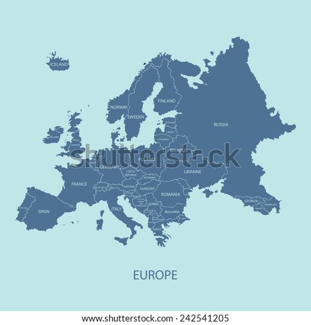 EUROPE MAP WITH BORDERS AND NAME OF THE COUNTRIES illustration vector EUROPE MAP WITH BORDERS AND NAME OF THE COUNTRIES illustration vector