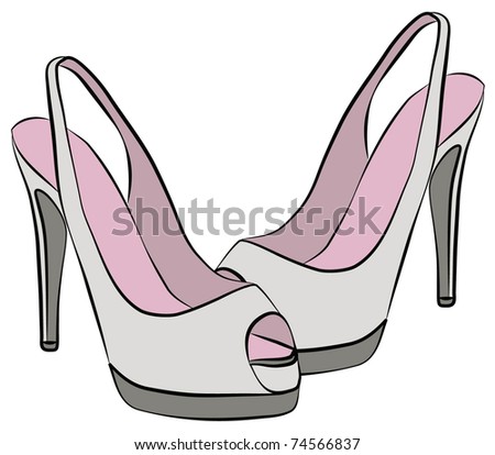 High Heel Shoes Stock Vector Illustration 74566837 : Shutterstock