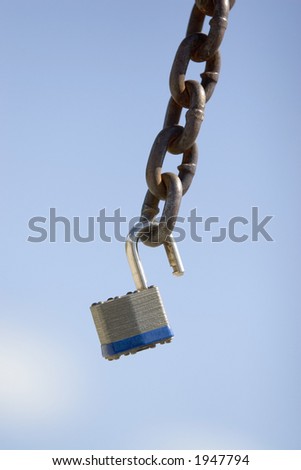 lock dangling on chain