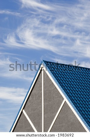 steeply pitched roof peak
