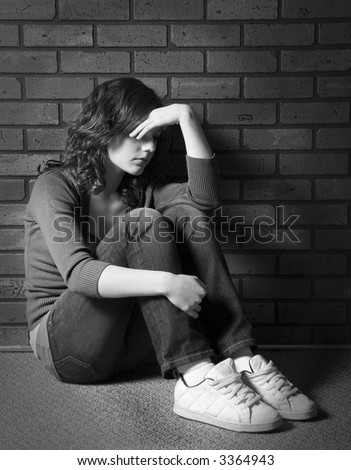 depressed emo girl. stock photo : Teenage girl