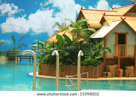 house on an artificial tropical island