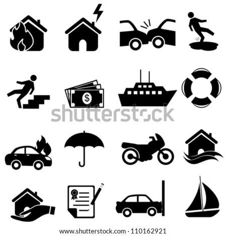 Risk Icon Set In Black Stock Vector Illustration 110162921 : Shutterstock