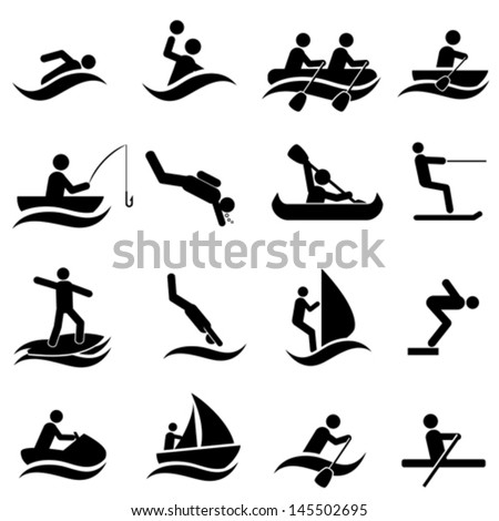 Water sports icon set