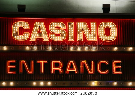 Casino entrance neon lights