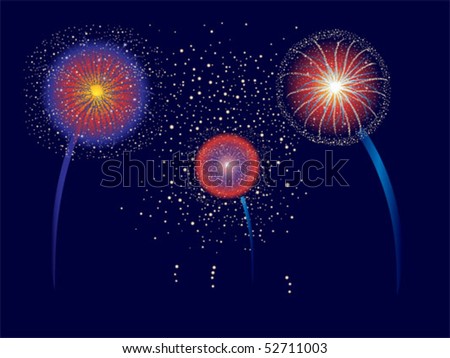 Firework display for Fourth of July or other holidays