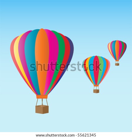 Colorful hot air balloons at the festival