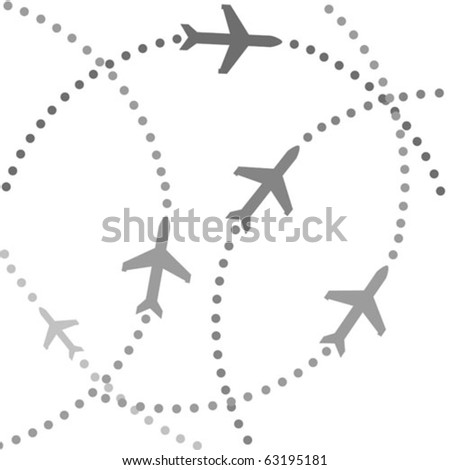 Flight Path  on Planes Speeding On Their Flight Paths Stock Vector 63195181
