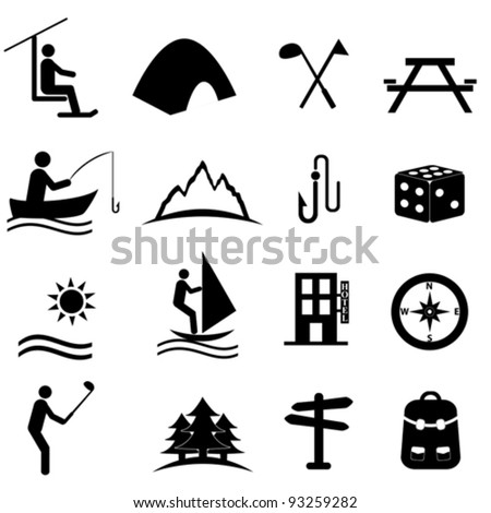 Leisure, sports and recreation icon set