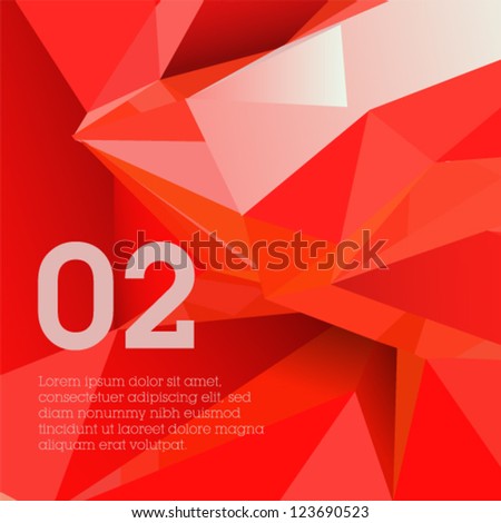 Red polygonal design abstract form suitable for infographics book cover or web banner Red polygonal design abstract form suitable for infographics book cover or web banner