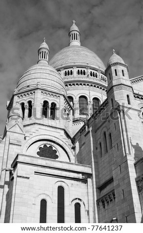 Sacre-Coeur Basilica in black and white - Paris