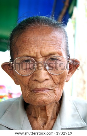 Portrait of old woman.