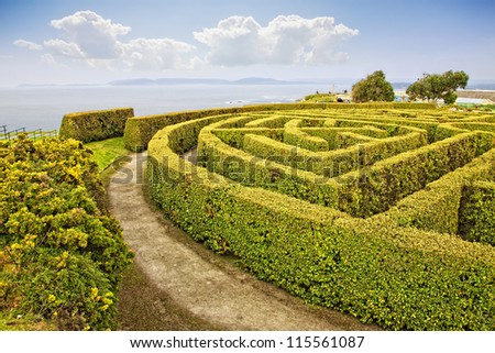 Garden maze in San Pedro mount, La Coruna, Spain