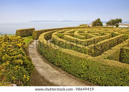 Garden maze in San Pedro mount, La Coruna, Spain