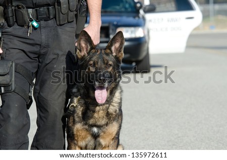 A K9 Police Officer With His Dog.