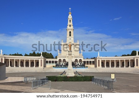 FATIMA, SPAIN - SEPTEMBER 29, 2008: The grand memorial and religious complex in the small Portuguese town of Fatima. One hundred years ago in this place three poor children was vision of Virgin Mary