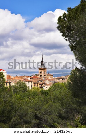 The ancient city of Segovia in serene May day