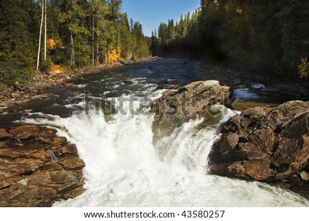 Low falls on fast northern river in the USA