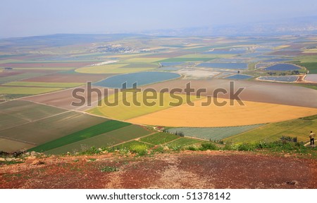 Picturesque valley in the Galilee. A spring landscape