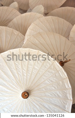 Traditional Asian paper umbrellas