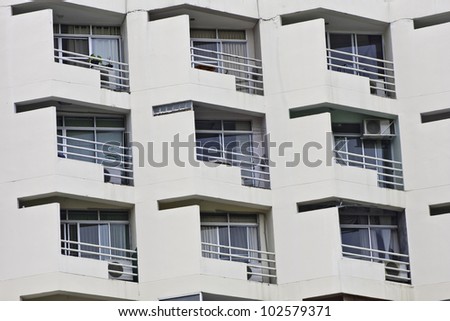 Architecture background of apartment in outside.