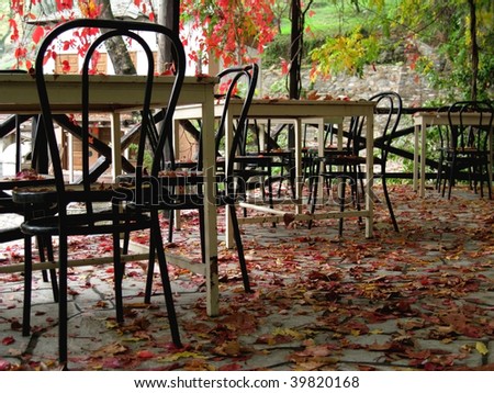 cafe terrace in autumn