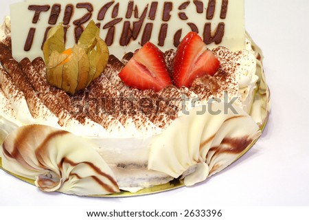 Special Birthday Cakes on Delicious Birthday Tiramisu Cake With Special Decoration Stock Photo