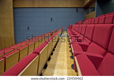 Rows of seats of a theater or functional hall