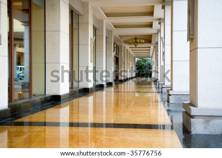 Long hallway (corridor) of construction