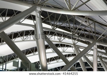 The interior design architecture at the airport, the structure of ceiling