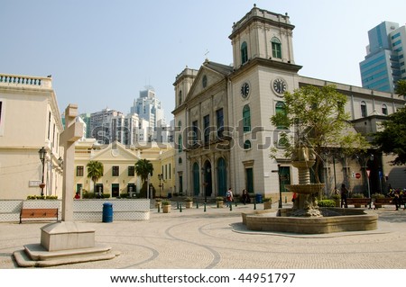 A view of classical chruch architecture in Macau