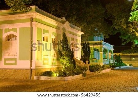 Night scene, the colonial house in the Houses-Museum in Taipa island, Macau