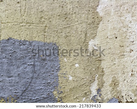Old  painted wall  divided into three parts