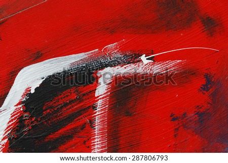 Small part of painted metal wall with  black,red and white paint  - Colourful abstract background-Close up 5