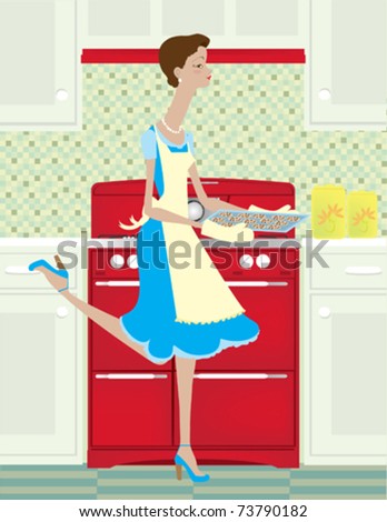 Vintage Woman Cooking