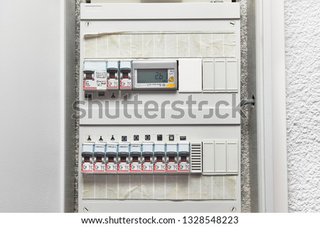 Electric wiring and fusebox in a house