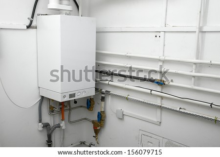 Boiler and pipes of the heating system of a house