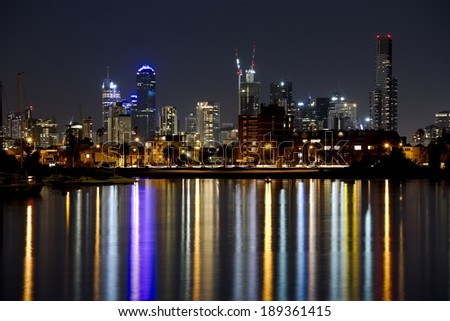 Night skyline of Melbourne, Australia