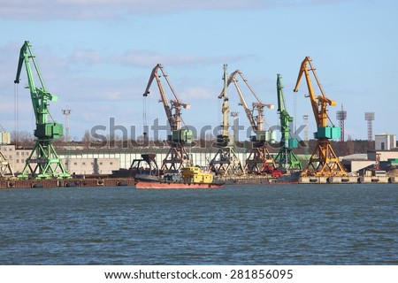 Old cranes in a dock