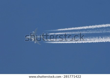 Plane at cruising altitude