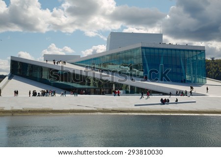 OSLO, NORWAY - MAY 3: View of the National Oslo Opera House building on May 3, 2015, in Oslo, Norway